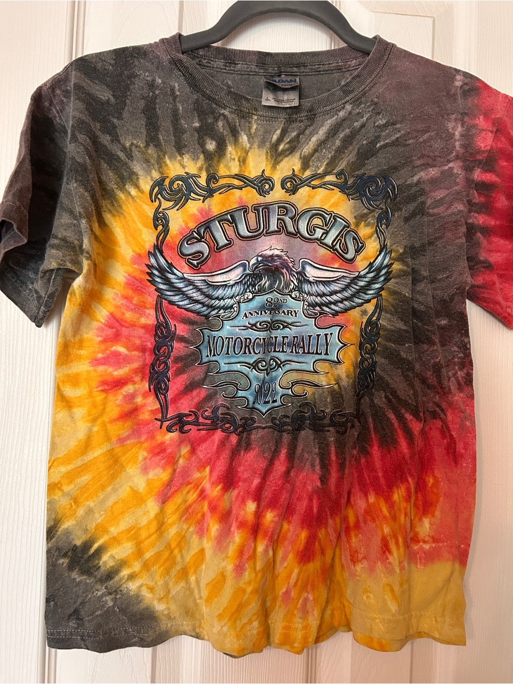 Gildan Heavy Cotton Tie-Dye Tee with Blue Accents